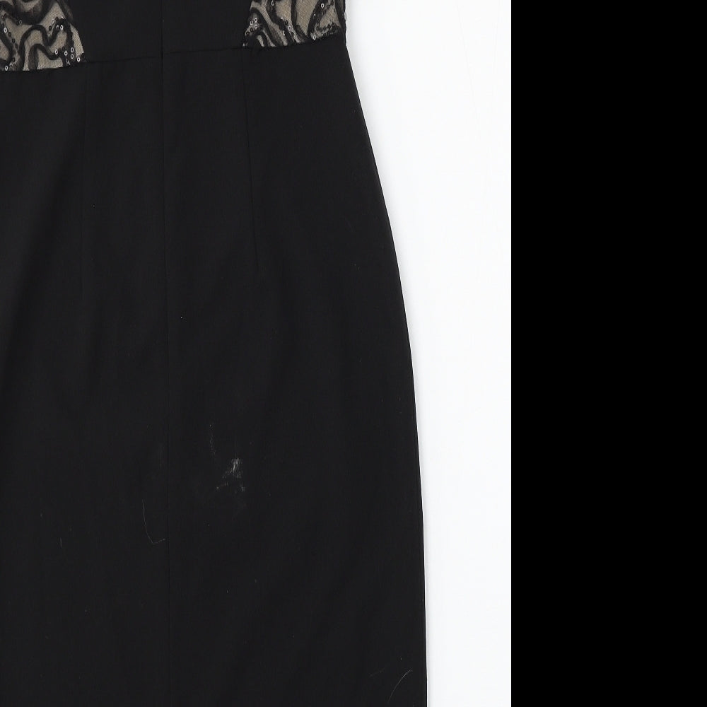 London Times Womens Black Polyester Bodycon Size 4 Round Neck