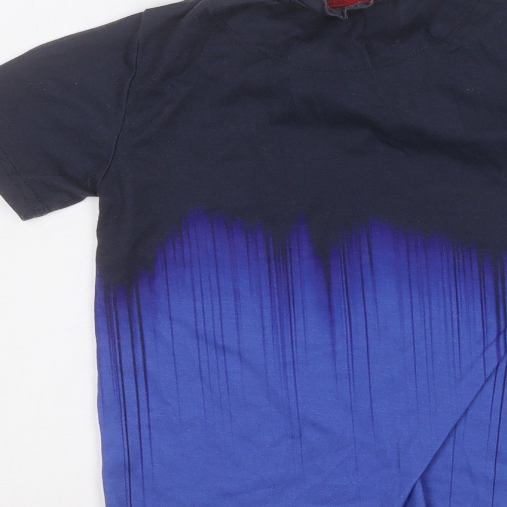 DFND Boys Blue Polyester Basic T-Shirt Size S Round Neck