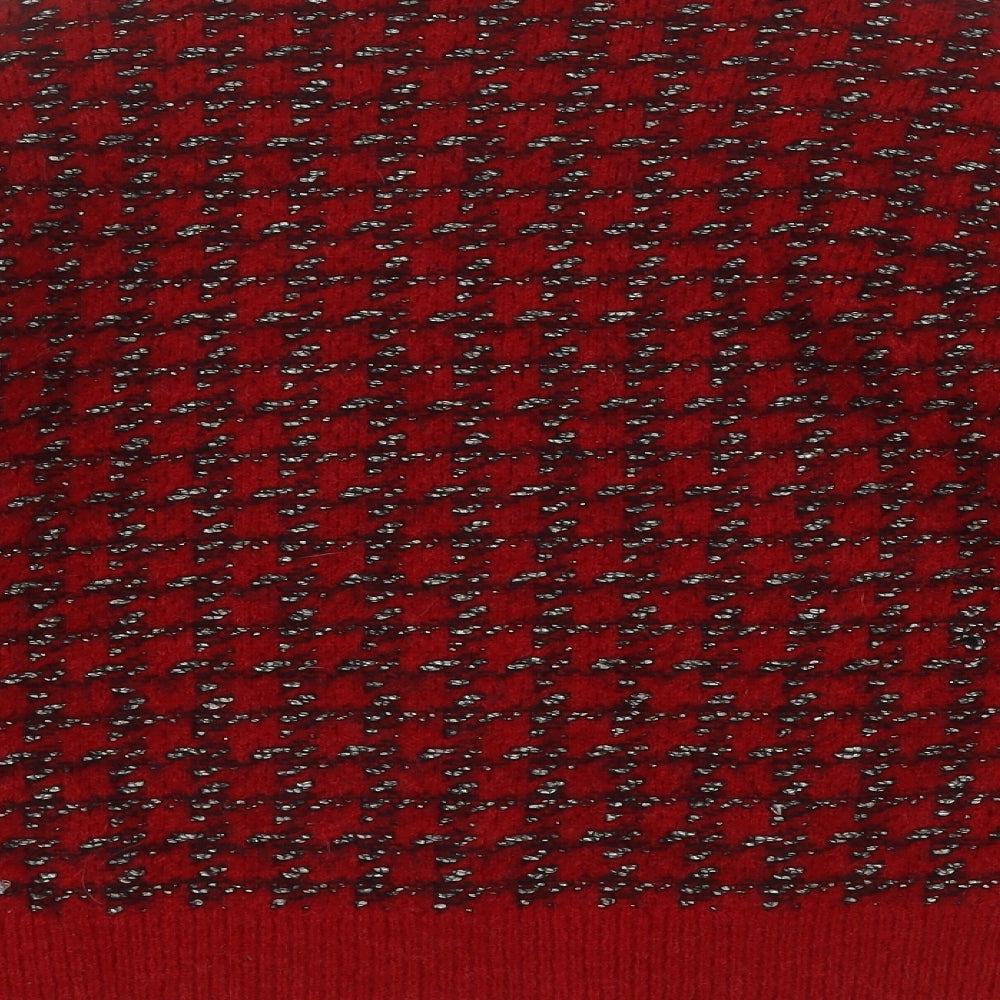 MNG Womens Red Round Neck Acrylic Pullover Jumper Size S