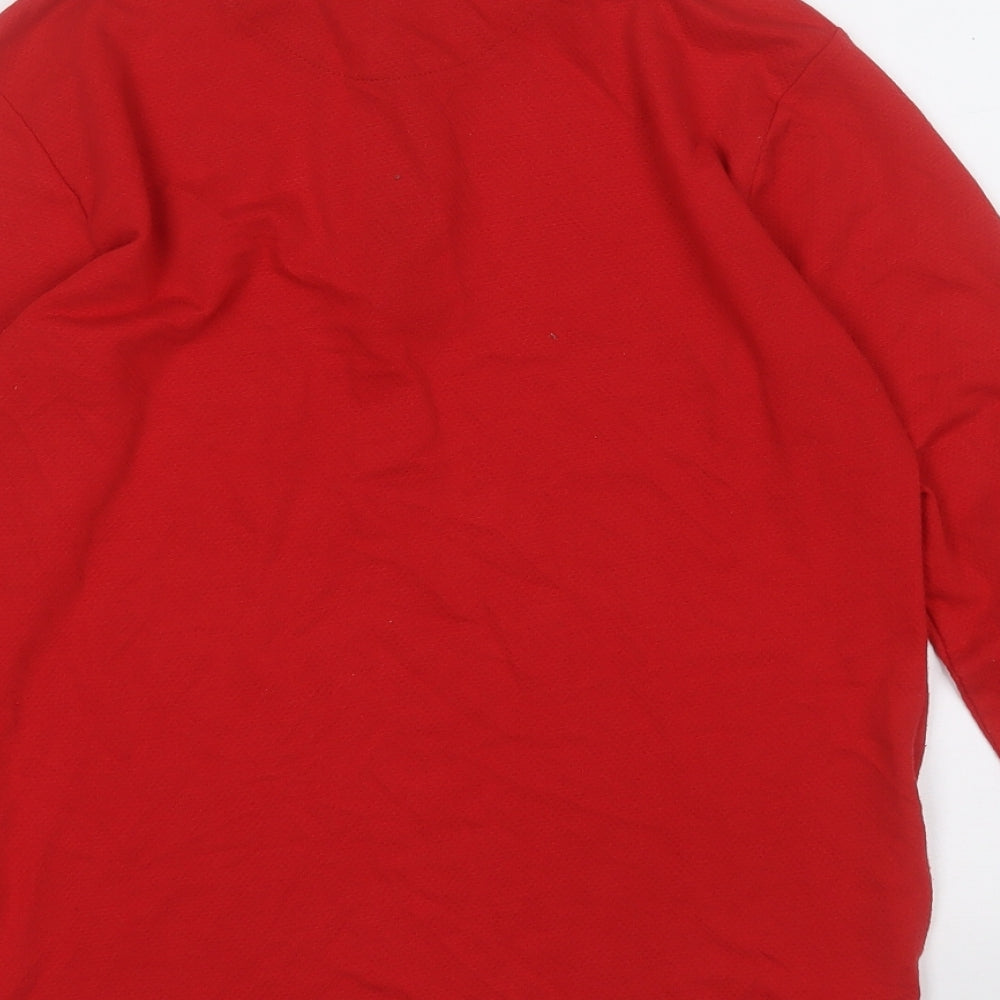 Dunnes Stores Boys Red Polyester Basic Polo Size L Collared