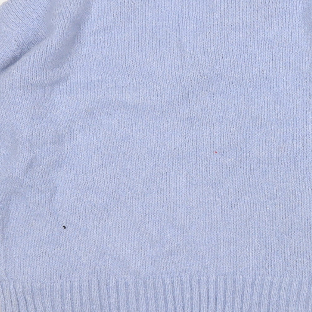 NEXT Womens Blue V-Neck Acrylic Pullover Jumper Size 8