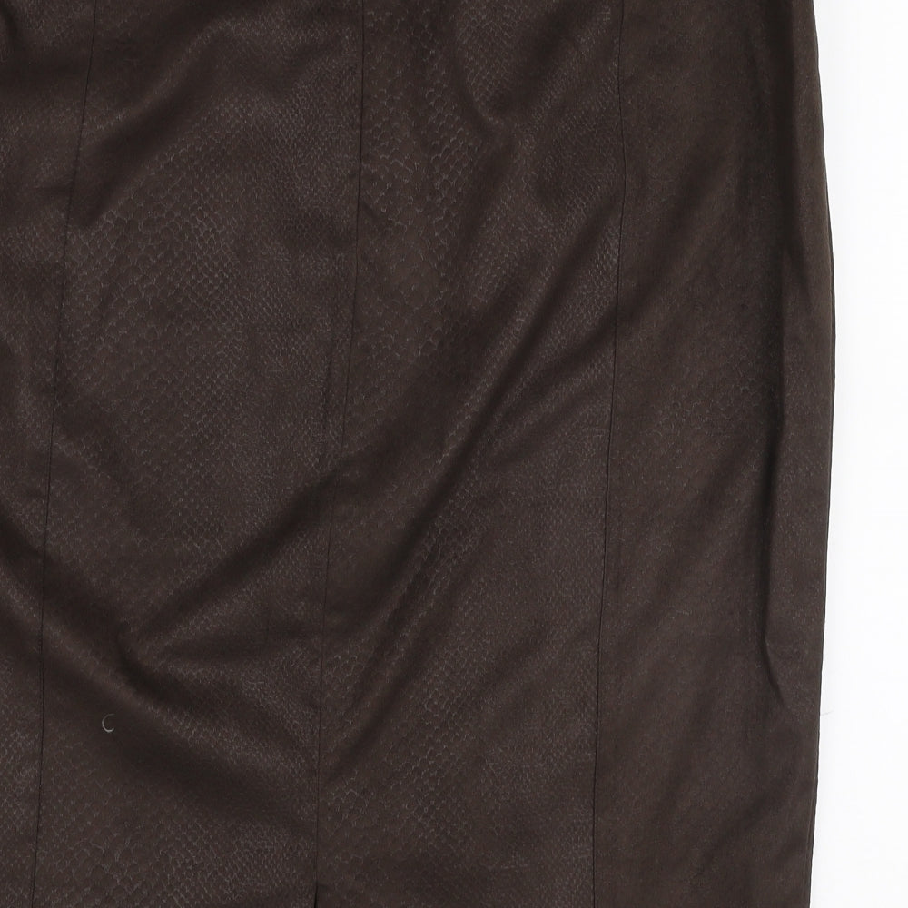 Jean MARC Philippe Womens Brown Polyester A-Line Skirt Size 39 in Zip - Suede