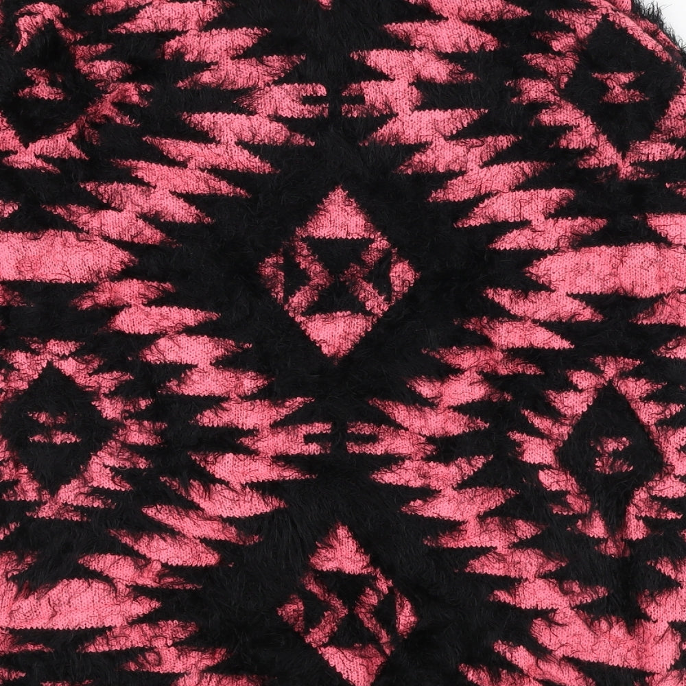 Quiz Womens Multicoloured V-Neck Geometric Polyester Pullover Jumper Size S