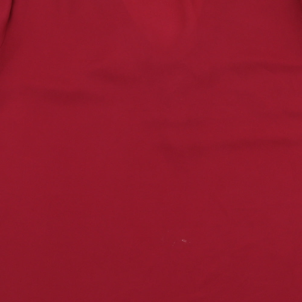 Atmosphere Womens Red Polyester Basic Blouse Size 10 V-Neck