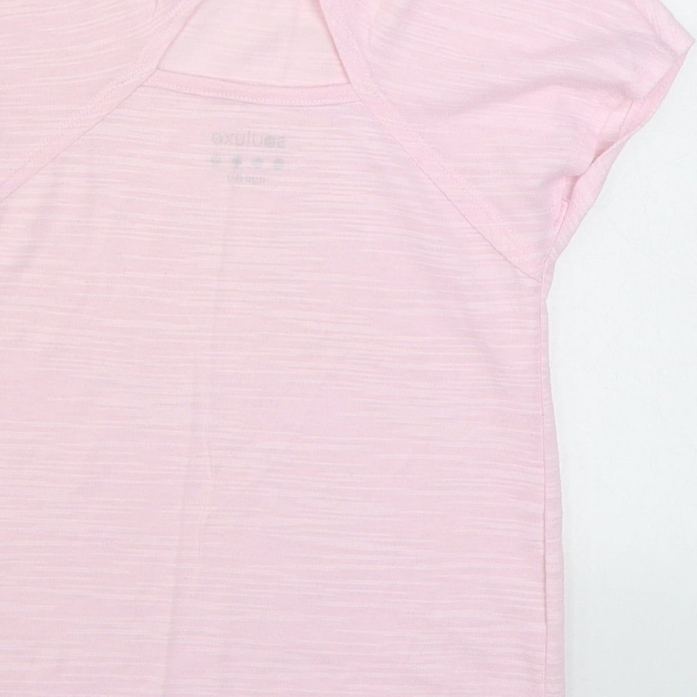 Matalan Girls Pink Polyester Basic T-Shirt Size 8-9 Years Round Neck Pullover