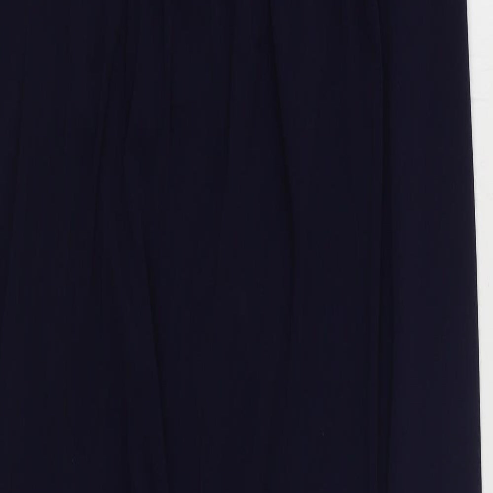 Valerie Bertinelli Womens Blue Polyester Maxi Size 10 Off the Shoulder Zip