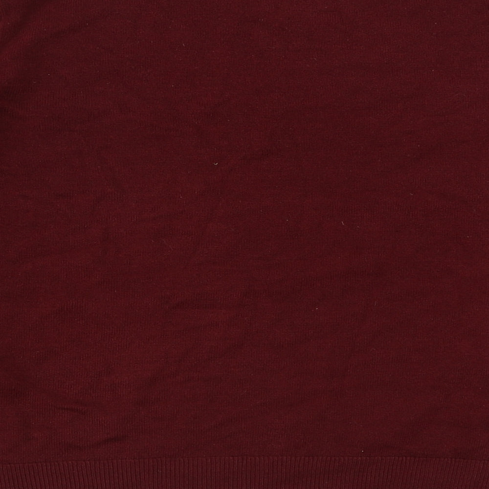 Marks & Spencer Womens Red Round Neck Acrylic Pullover Jumper Size 14