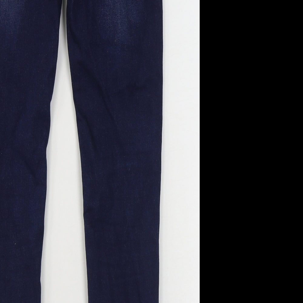 Denim & Co. Girls Blue Cotton Skinny Jeans Size 13-14 Years Regular Zip