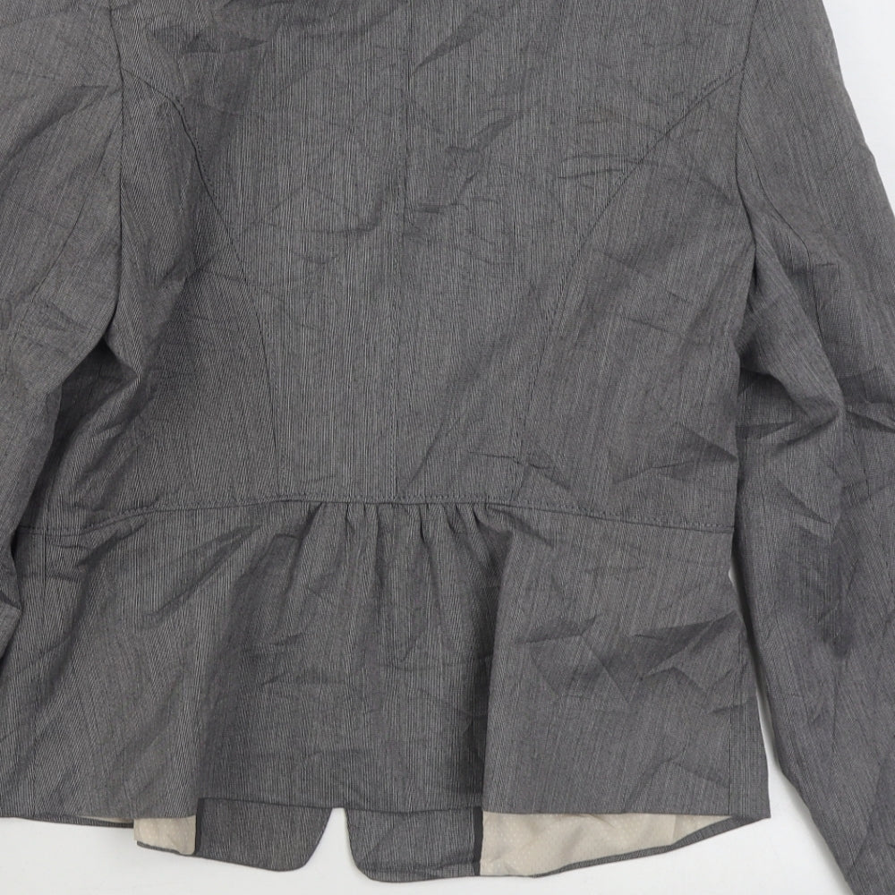 New Look Womens Grey Jacket Blazer Size 12 Button