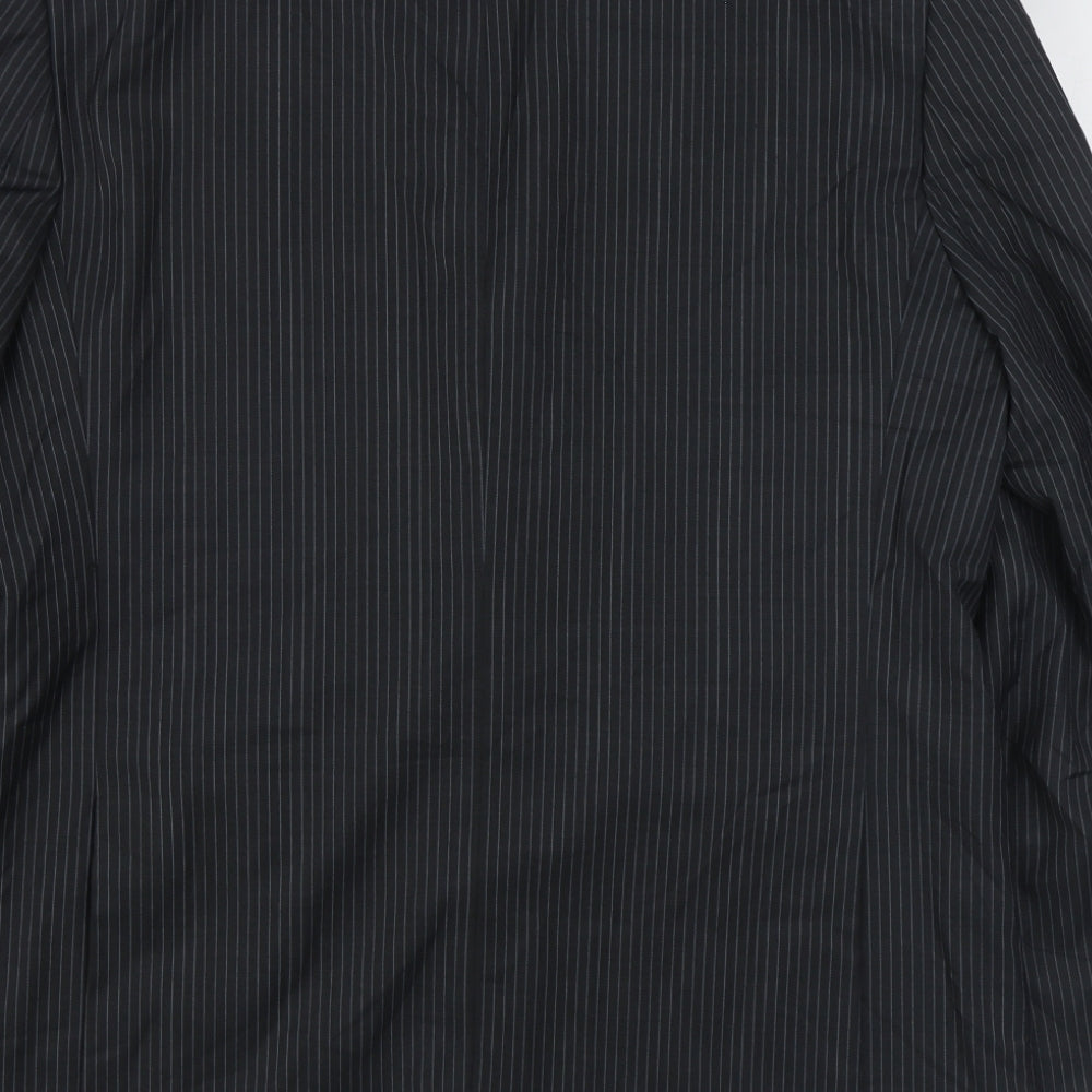 NEXT Mens Black Striped Wool Jacket Suit Jacket Size 44