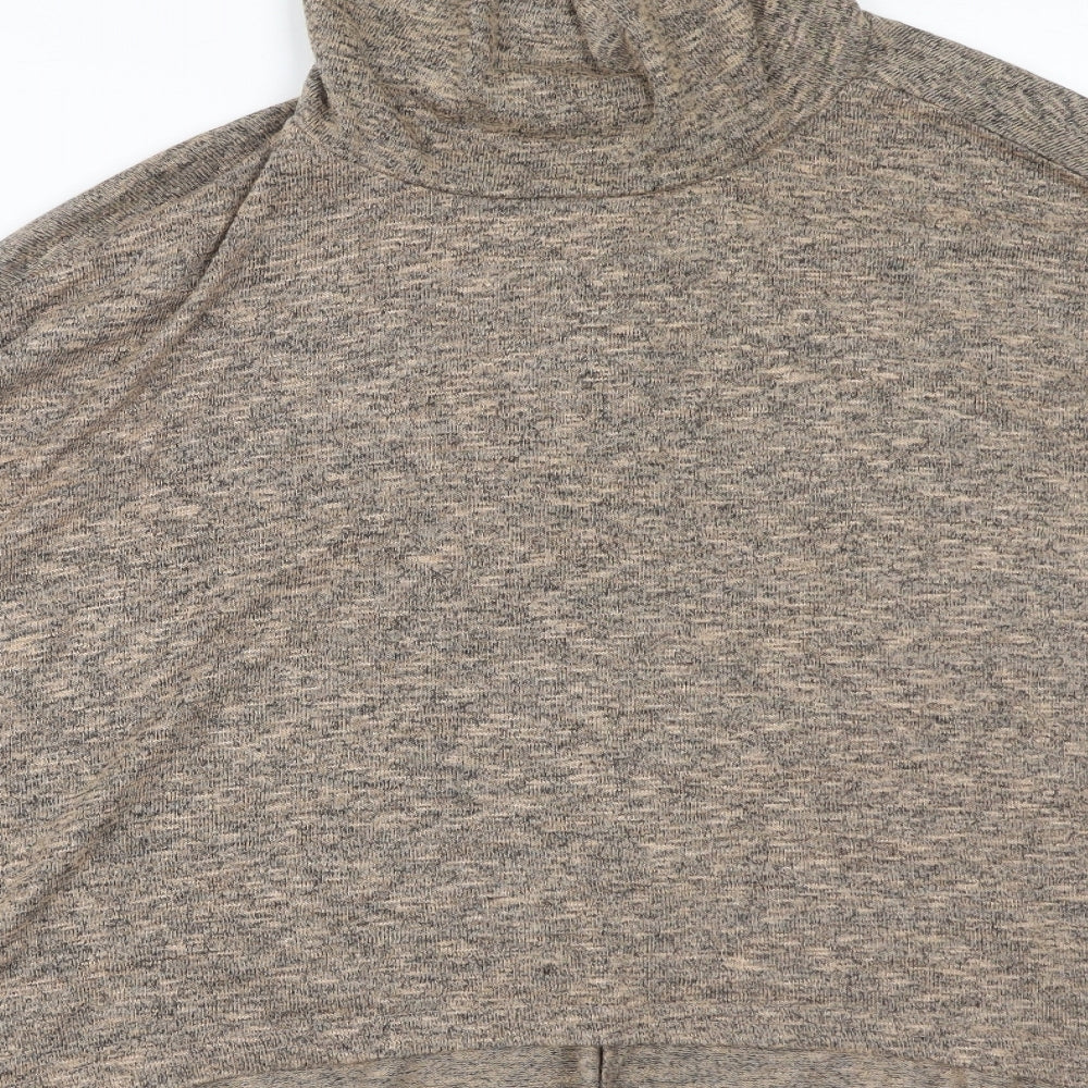 New Look Womens Brown High Neck Polyester Pullover Jumper Size 8