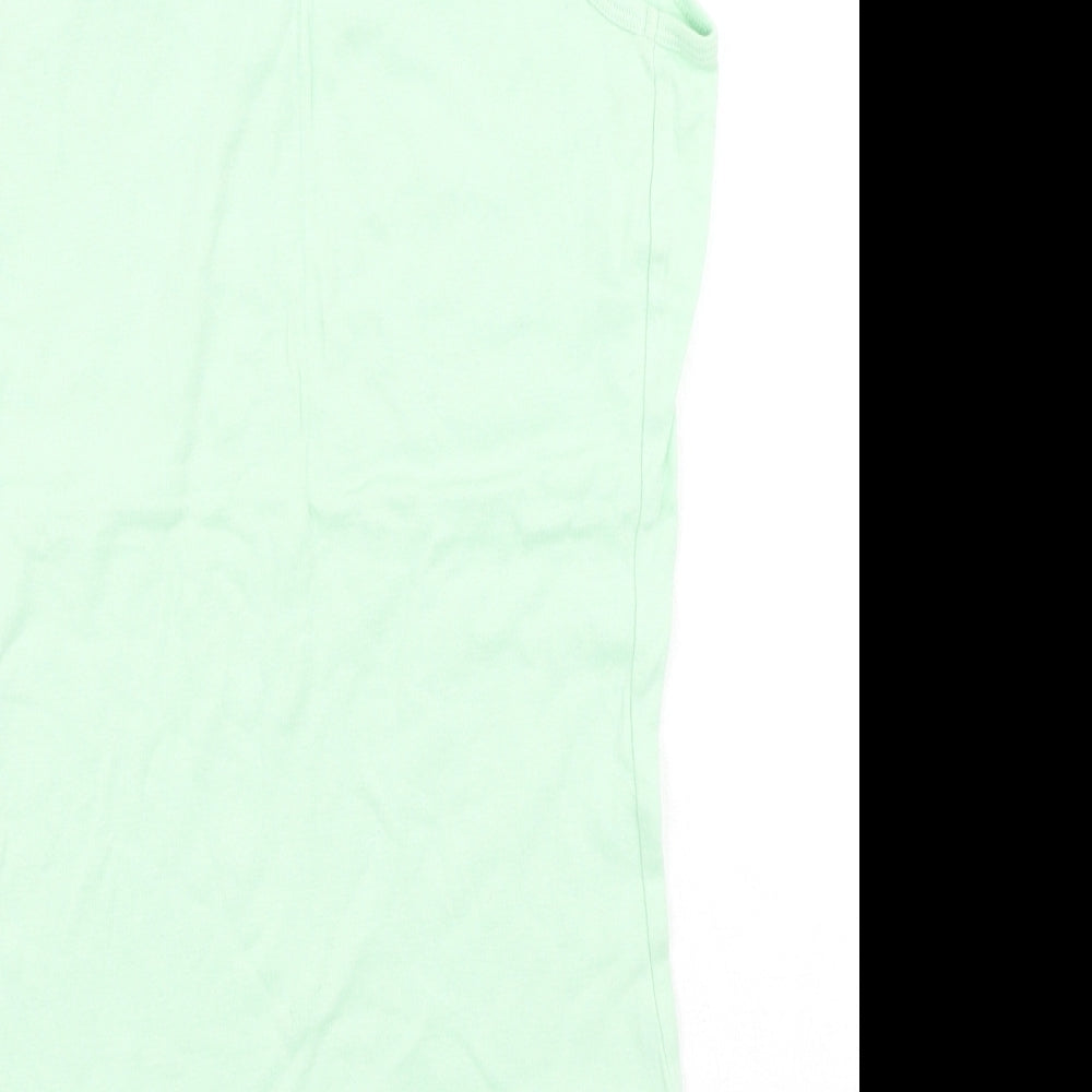 Dorothy Perkins Womens Green Cotton Camisole Tank Size 12 Round Neck