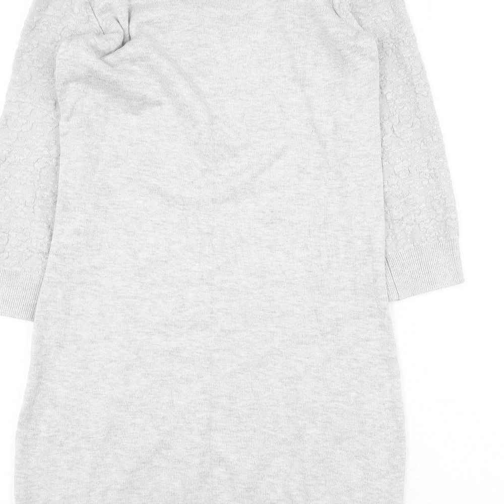 Dorothy Perkins Womens Grey Round Neck Viscose Pullover Jumper Size 10