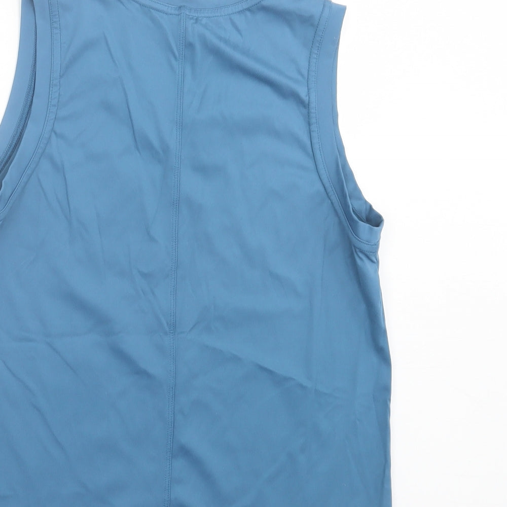 Gottex Womens Blue Nylon Basic Tank Size XS Crew Neck Pullover