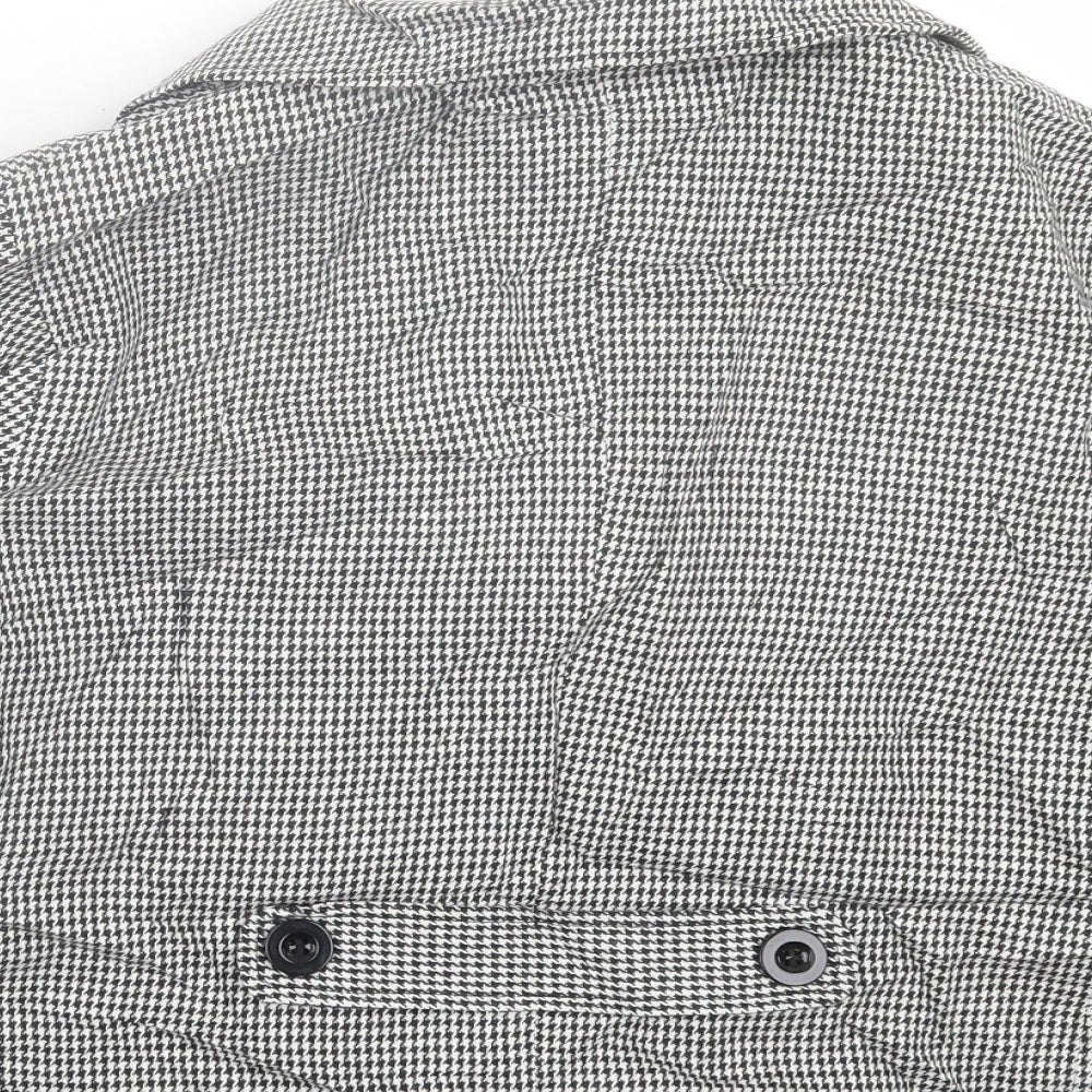 NEXT Womens White Herringbone Jacket Blazer Size 10 Button