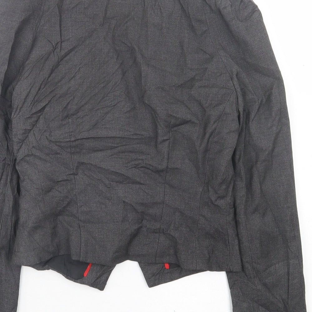 H&M Womens Grey Jacket Blazer Size 8 Button