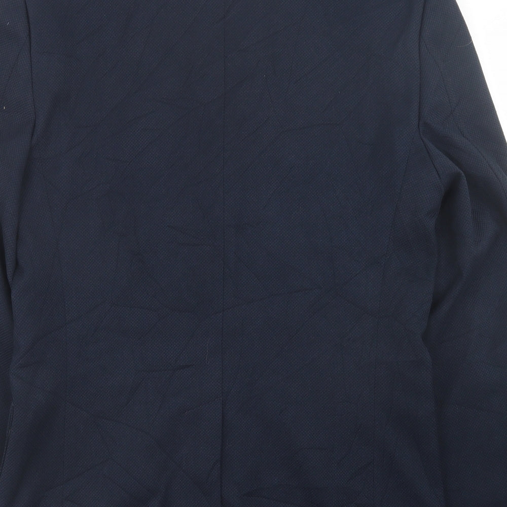 Burton Mens Blue Polyester Jacket Suit Jacket Size 36