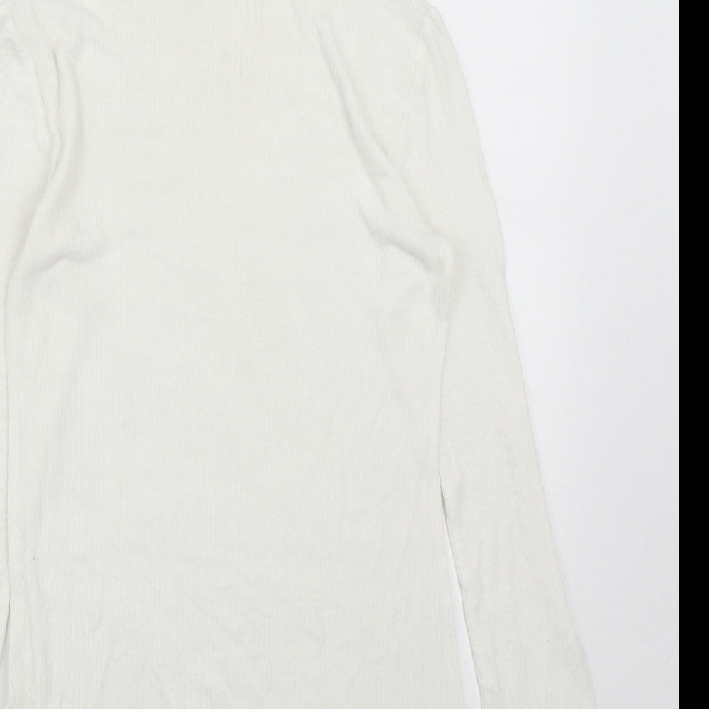 Matalan Womens White High Neck Viscose Pullover Jumper Size 10