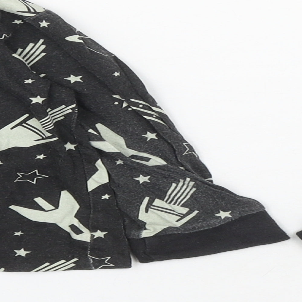 B&m Boys Black Cotton Basic Casual Size 3-4 Years Round Neck - Space and Rockets