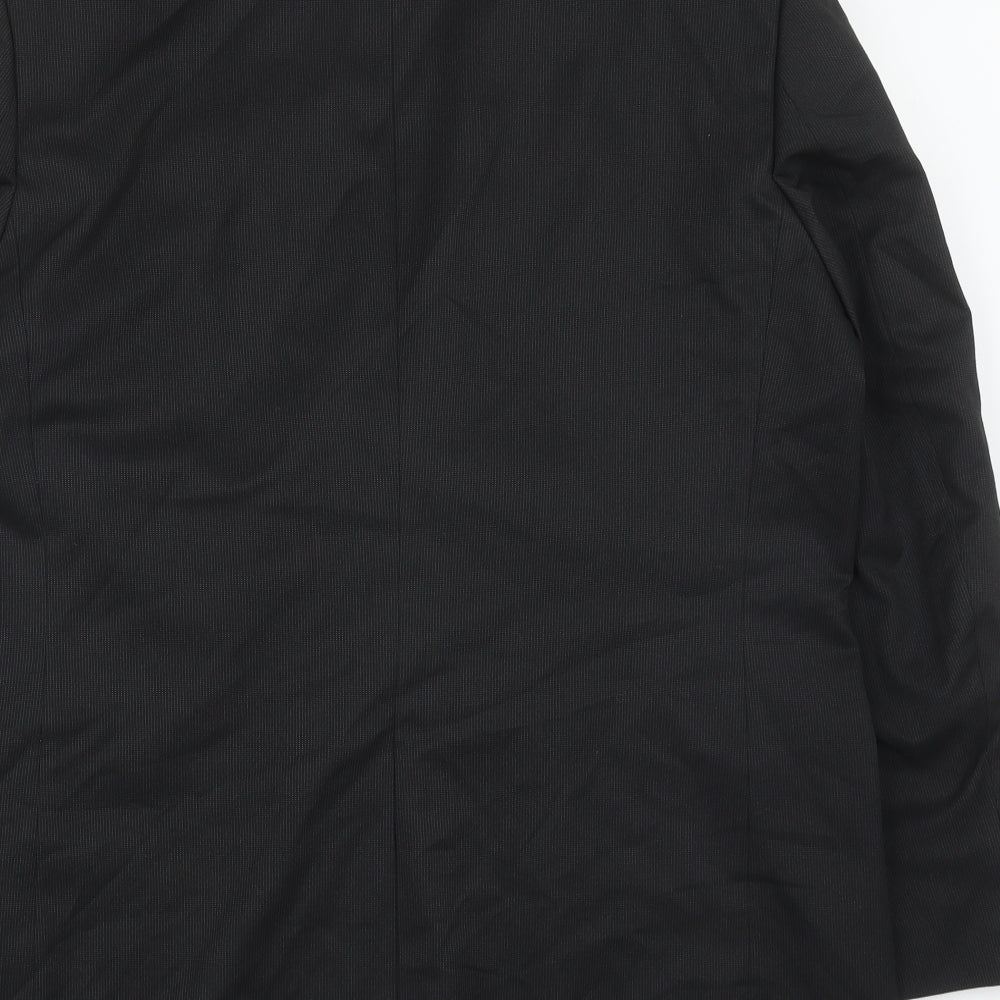 F&F Mens Black Polyester Jacket Suit Jacket Size 42