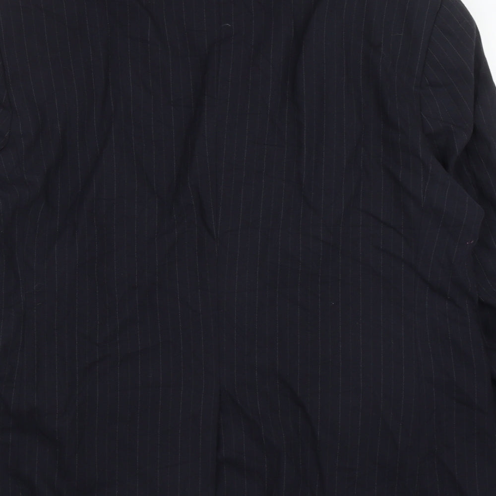 Burton Mens Black Striped Wool Jacket Suit Jacket Size 44