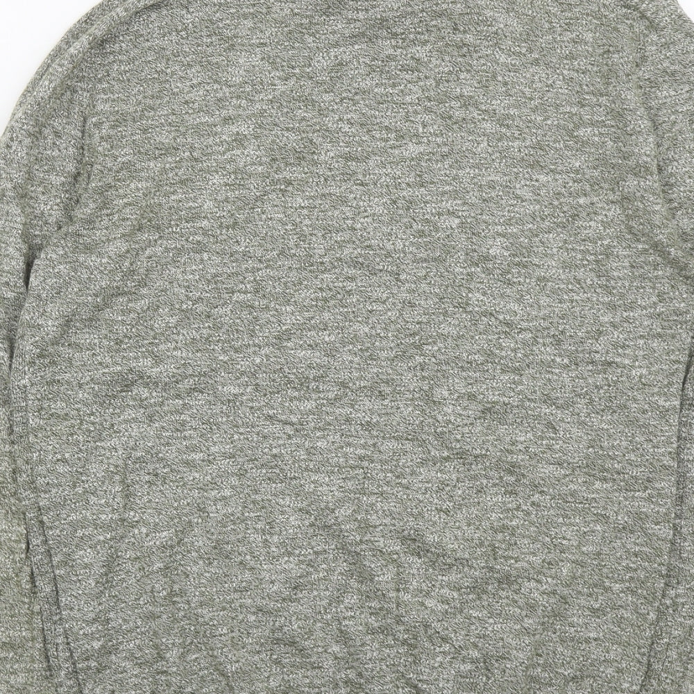 River Island Mens Green Round Neck Cotton Pullover Jumper Size M