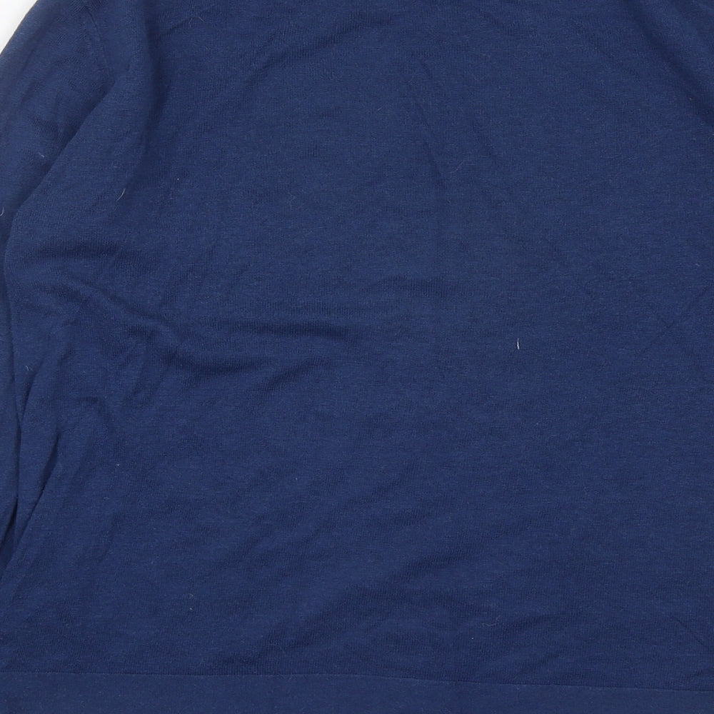 MNG Mens Blue Round Neck Polyester Pullover Jumper Size L