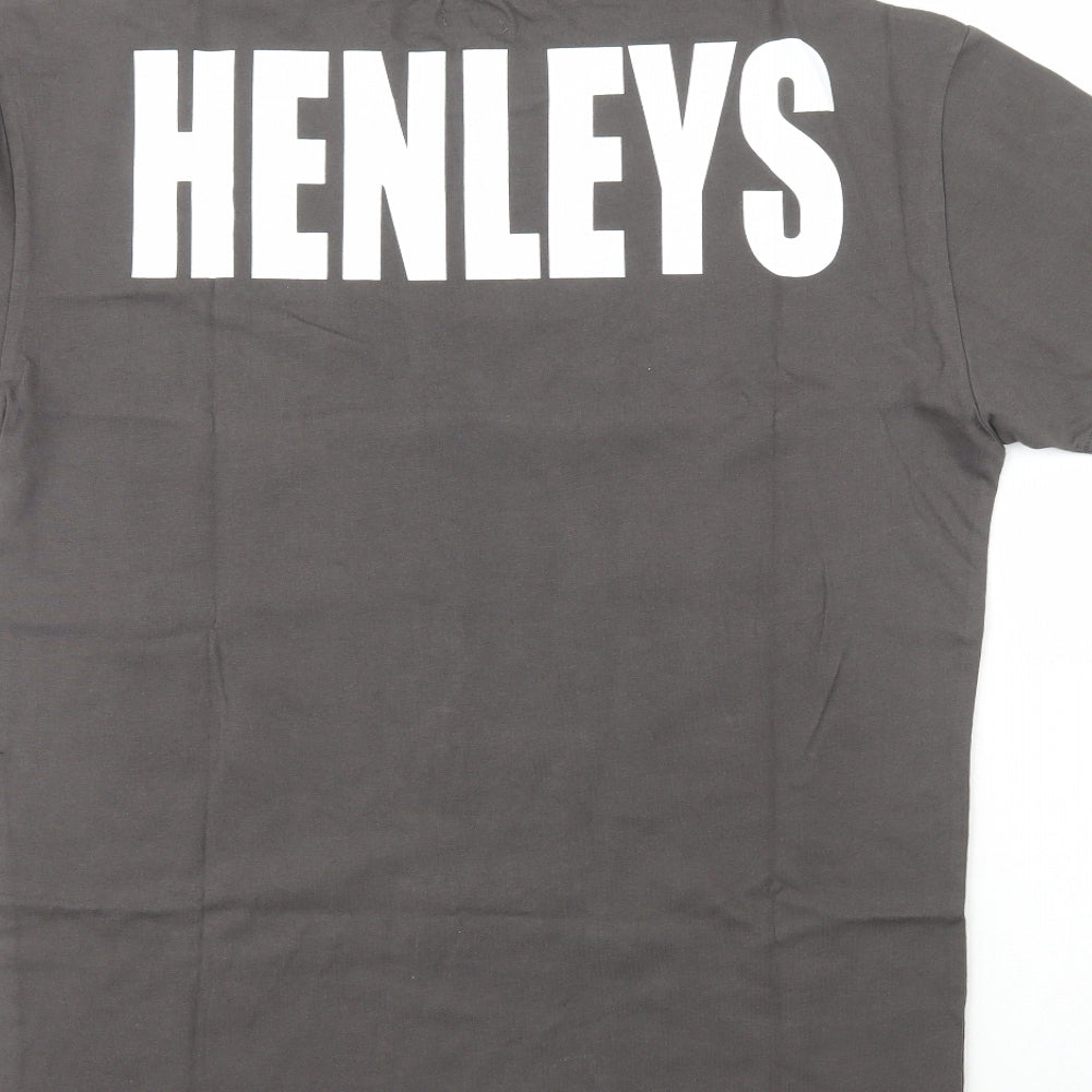 Henleys Womens Green 100% Cotton Basic T-Shirt Size 3XL Crew Neck - Slogan