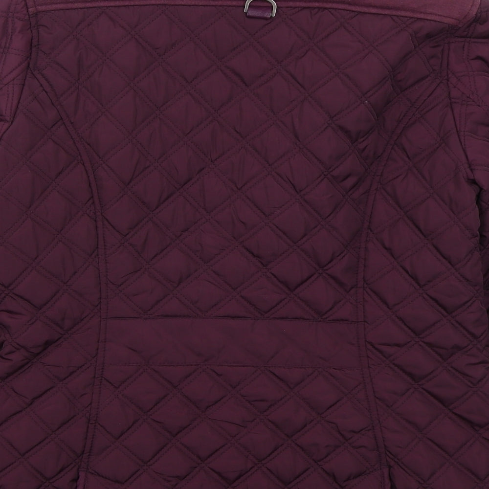 Maine Womens Purple Quilted Coat Size 10 Zip