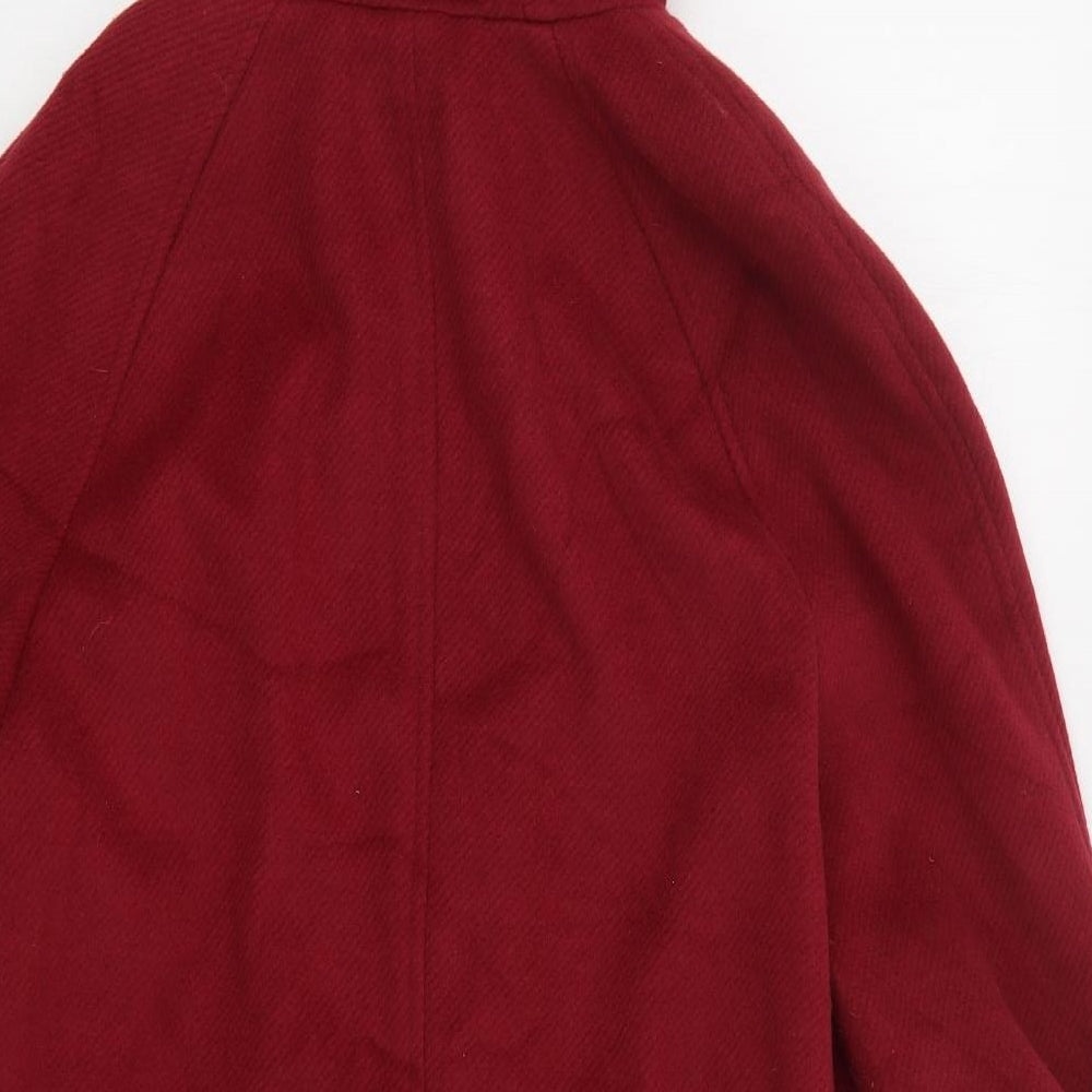 Marks & Spencer Womens Red Pea Coat Coat Size 10 Button