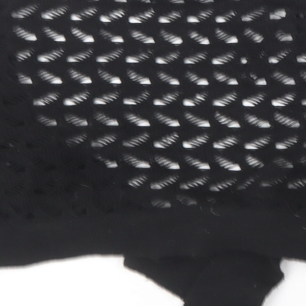 Warehouse Womens Black V-Neck Acrylic Cardigan Jumper Size 8