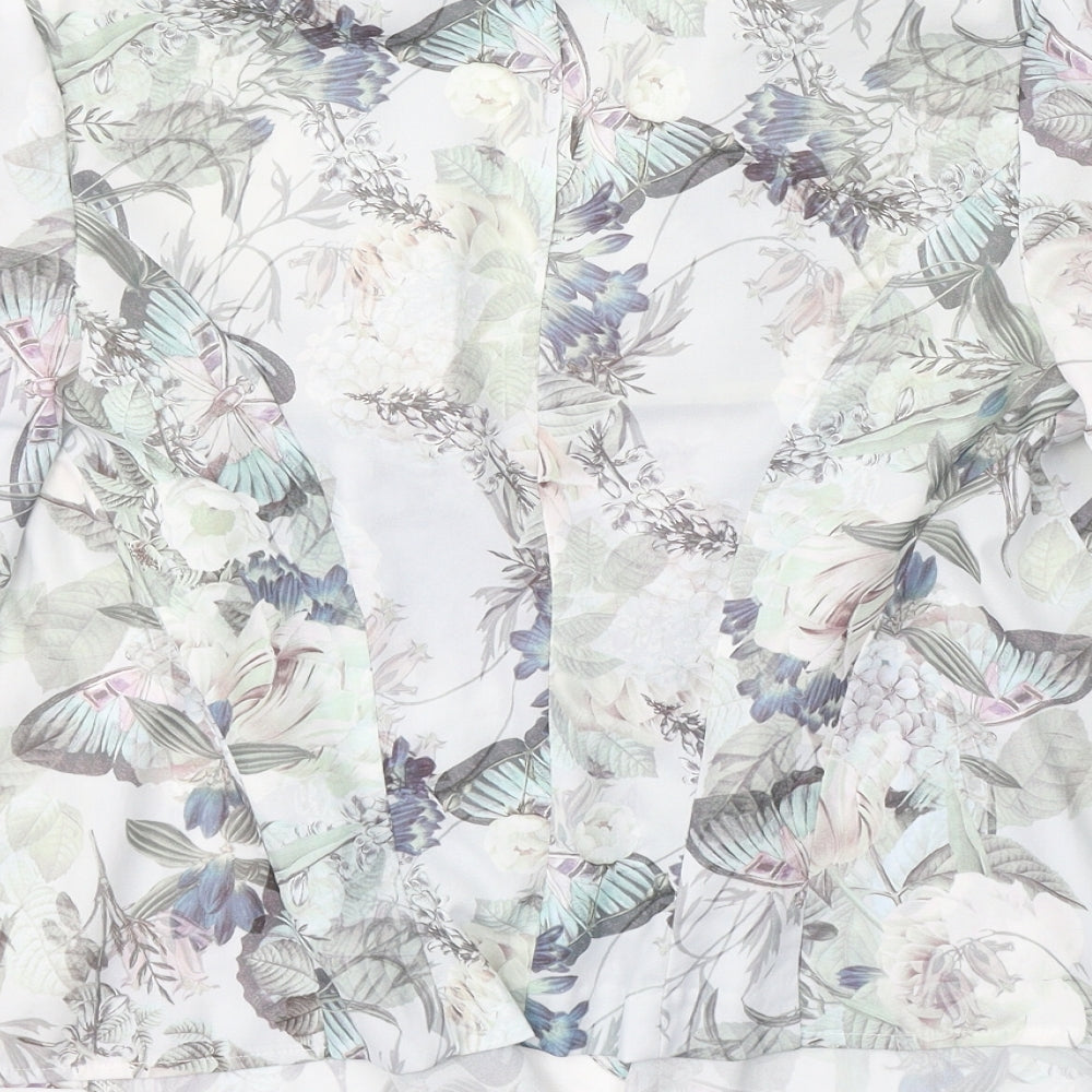 New Look Womens Beige Floral Jacket Blazer Size 10