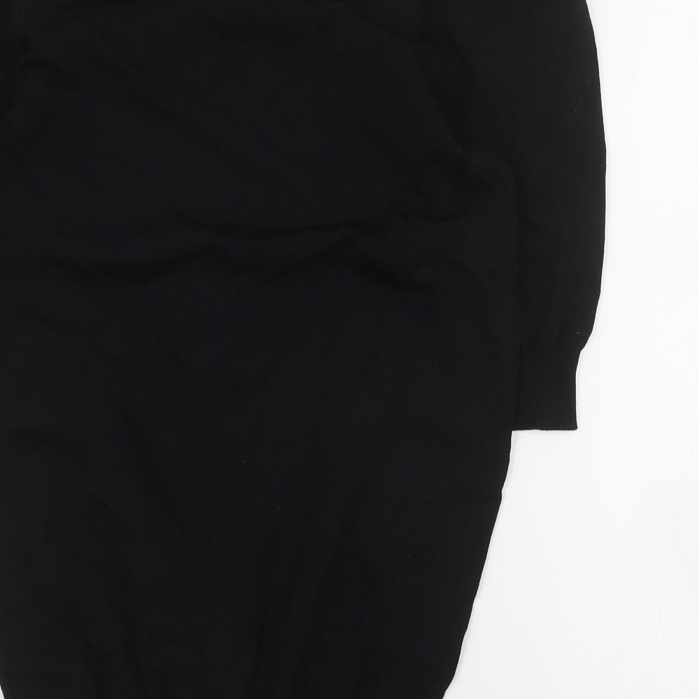 NEXT Womens Black Round Neck Viscose Pullover Jumper Size 8