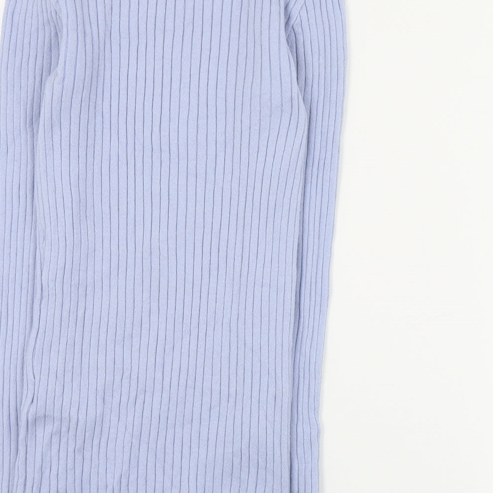 Primark Womens Blue Mock Neck Viscose Pullover Jumper Size S