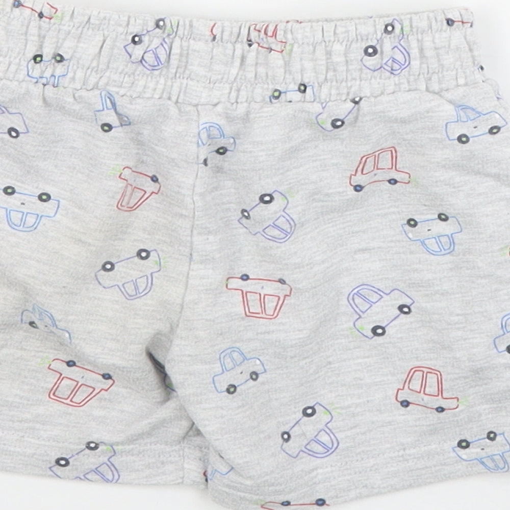 Dunnes Baby Grey Geometric Cotton Jogger Trousers Size 12-18 Months Drawstring