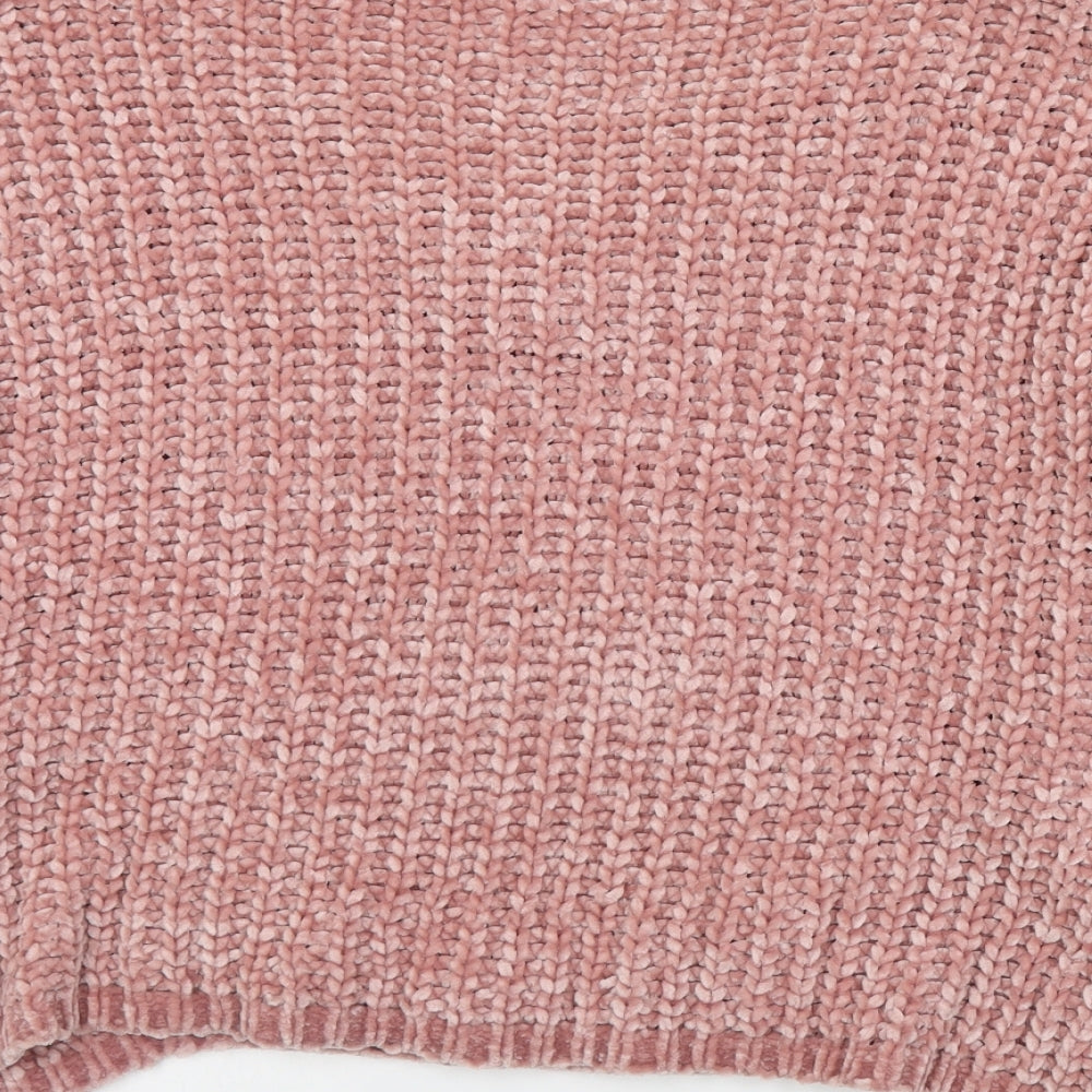 Stella Womens Pink Round Neck Acrylic Pullover Jumper Size 10