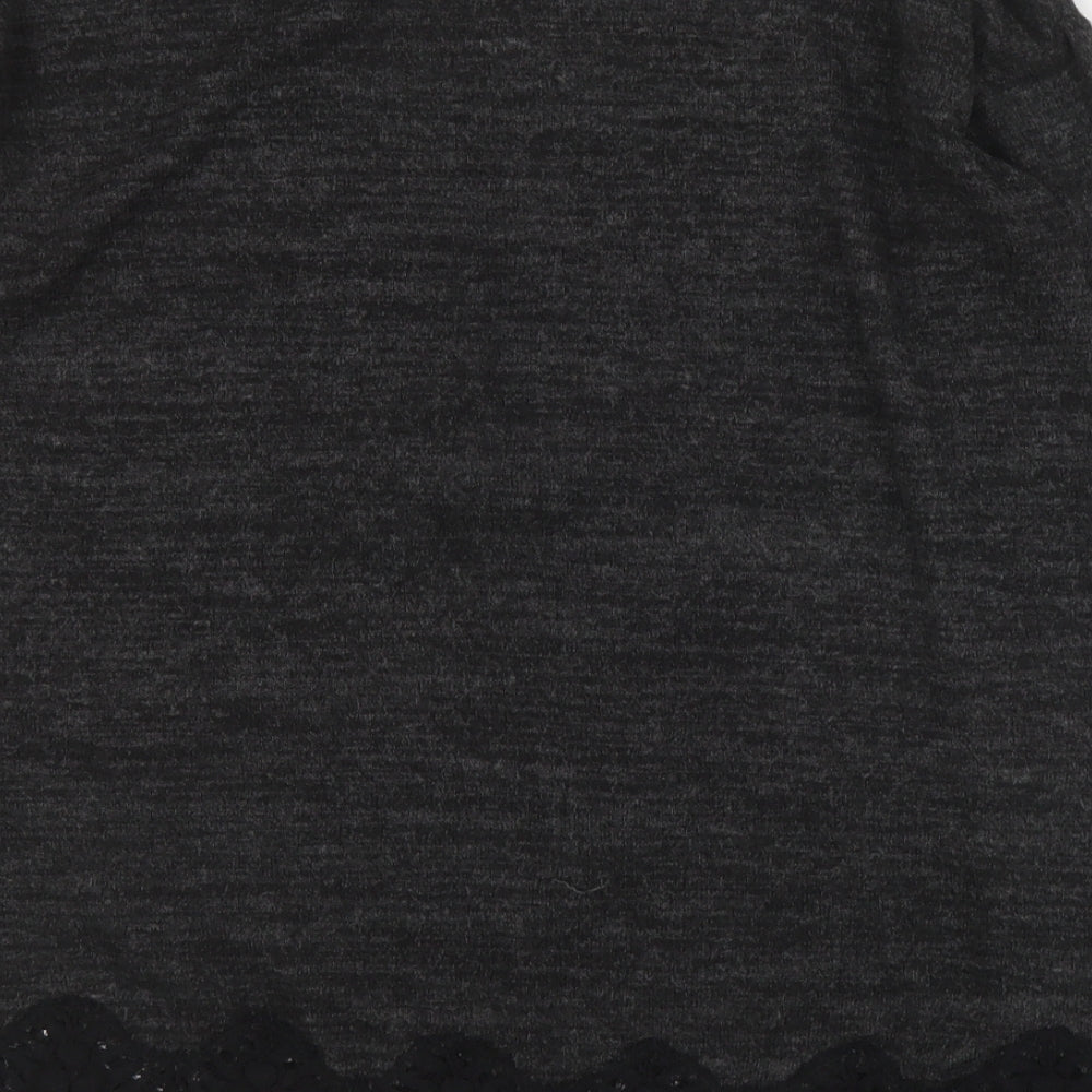 F&F Womens Grey Round Neck Polyester Pullover Jumper Size 6