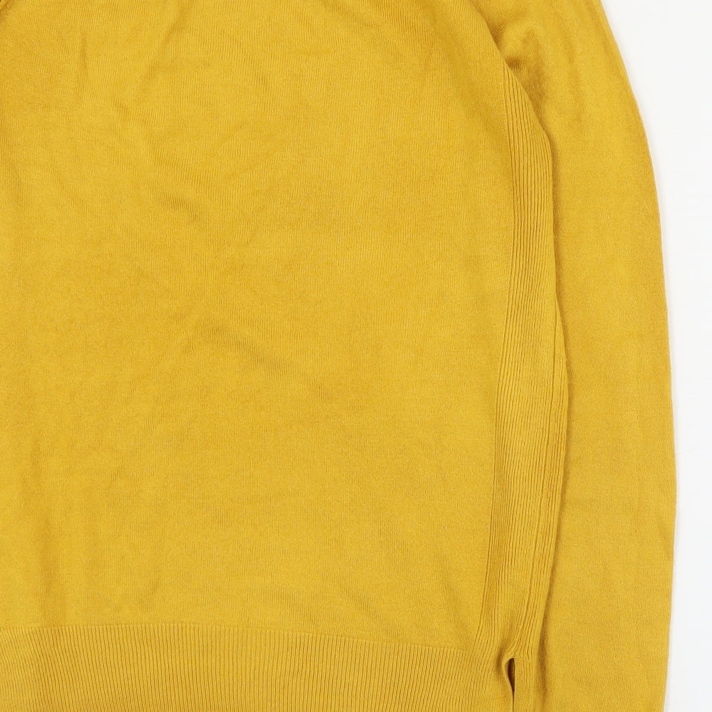 Primark Womens Yellow Round Neck Acrylic Pullover Jumper Size 2XS