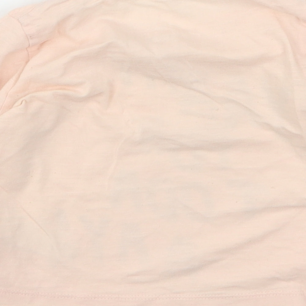 NEXT Girls Pink Cotton Basic T-Shirt Size 12-18 Months Round Neck
