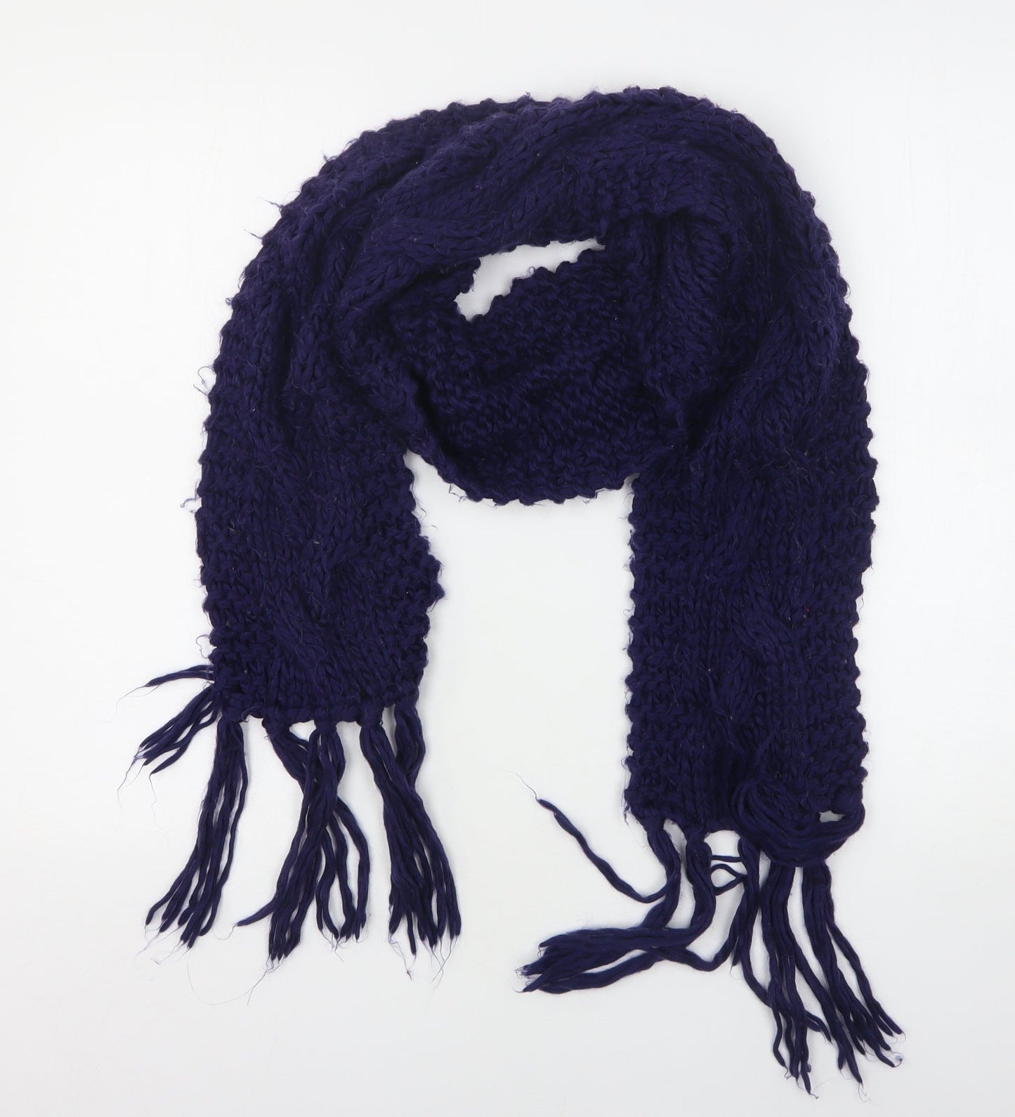 Preworn Womens Blue Polyester Scarf