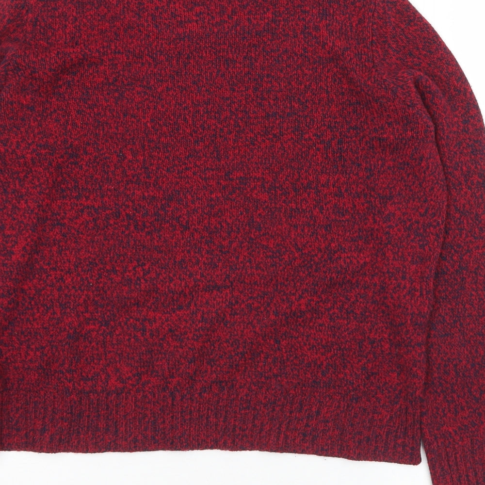 Divided Womens Red Round Neck Acrylic Pullover Jumper Size S