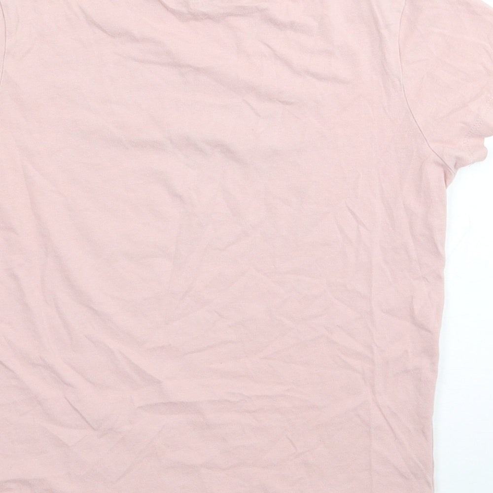 Marks & Spencer Boys Pink 100% Cotton Jersey T-Shirt Size 8-9 Years Crew Neck Pullover