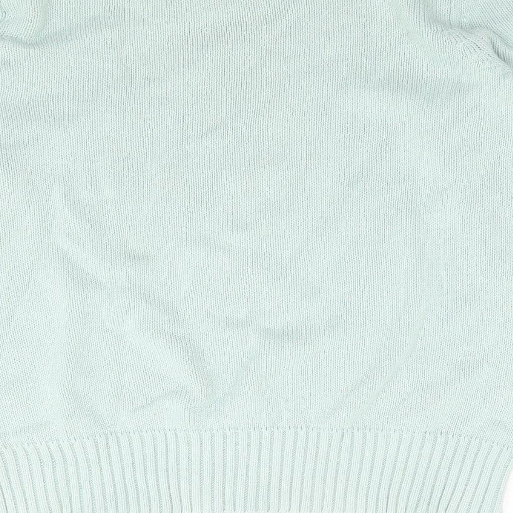 Bonmarché Womens Green Boat Neck Cotton Pullover Jumper Size S