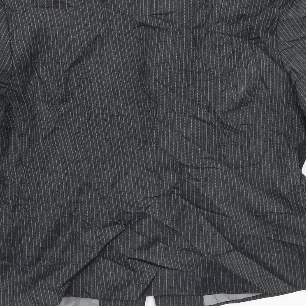 Debenhams Womens Grey Striped Jacket Blazer Size 10
