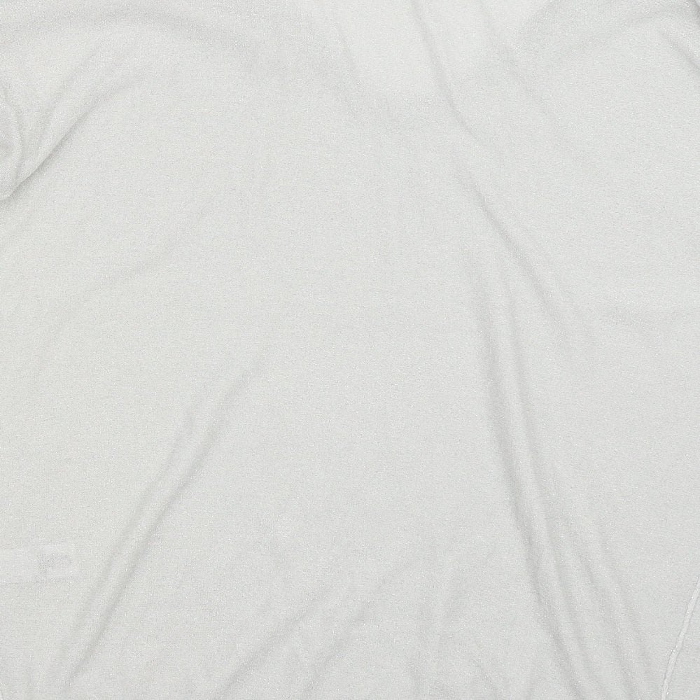 NEXT Womens Silver V-Neck Viscose Pullover Jumper Size 18 - Collar detail