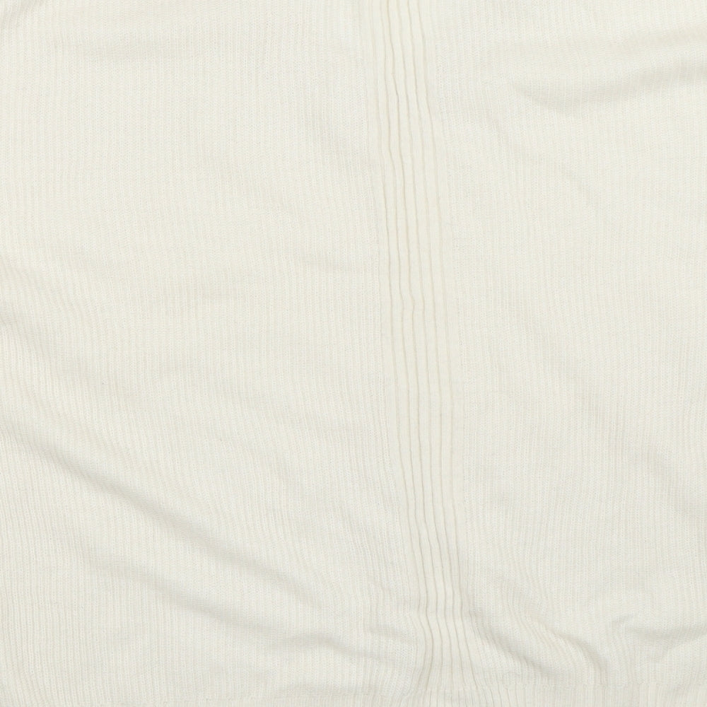 Topshop Womens Beige V-Neck Nylon Pullover Jumper Size S