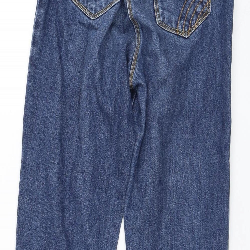 Oasis Girls Blue Cotton Straight Jeans Size 9 Months Regular Zip