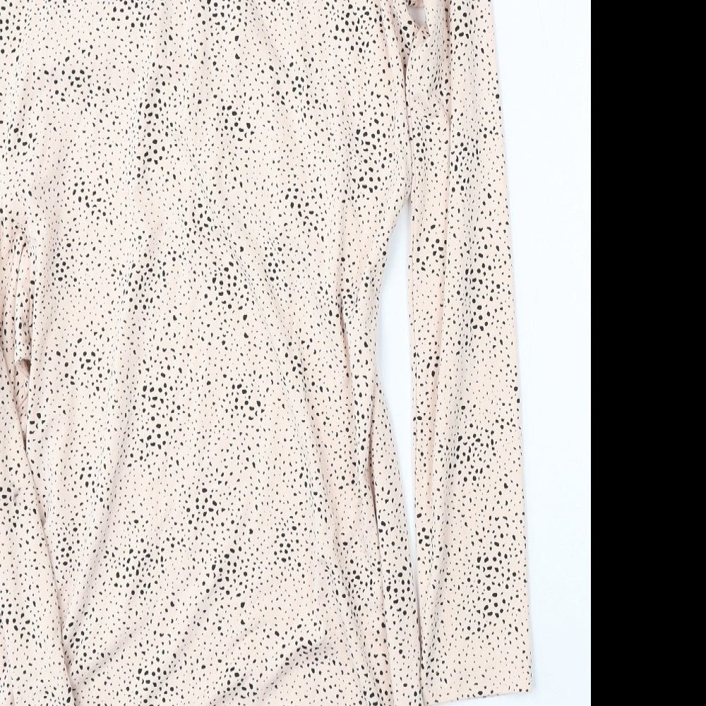 Marks & Spencer Womens Pink Geometric Viscose Sheath Size 10 Round Neck