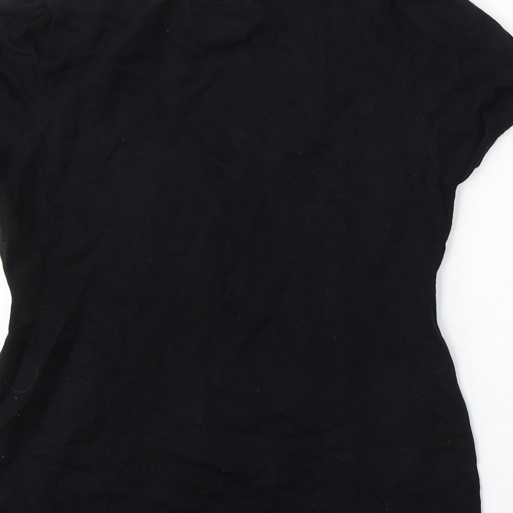 Marks & Spencer Womens Black Round Neck Viscose Pullover Jumper Size 12