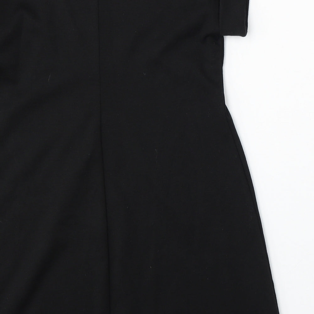 Dorothy Perkins Womens Black Polyester Shift Size 12 Round Neck